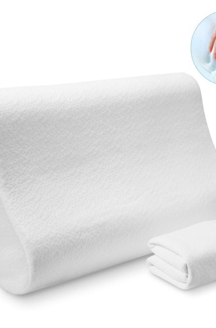 LEVESOLLS Memory Foam Pillows Orthopedic Pillows Contour Pillows with Adjustable Height Cool Gel and Washable Breathable Cover for Neck Back Pain Relief