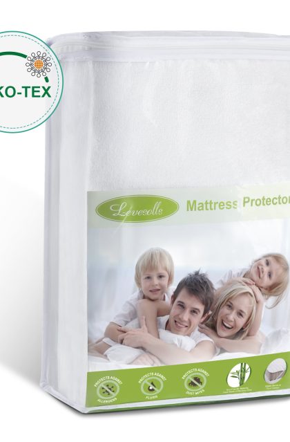 Levesolls Mattress Cover Waterproof single Sponge 100% Bamboo Fiber Breathable Hypoallergenic Antacari Antibacterial